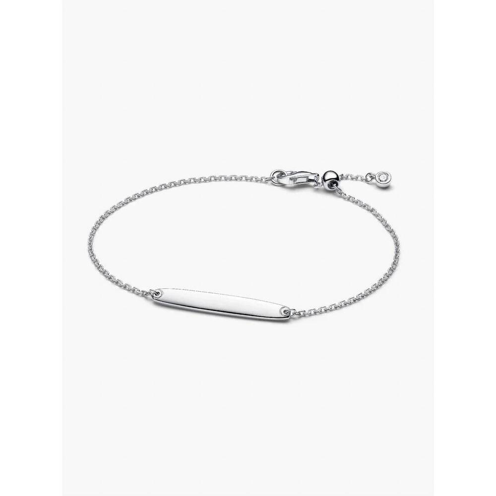 NEW PANDORA engravable bar chain bracelet in silver